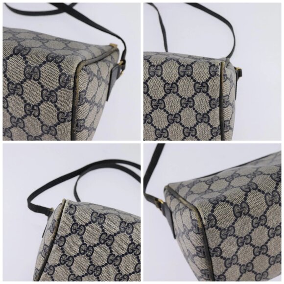 GUCCI GG Supreme Shoulder Bag PVC Navy Gold Auth 148266 - Picture 14 of 16